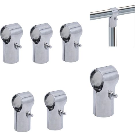 Abrazadera en T de 6 piezas para riel de extremo de 32 mm, abrazaderas para postes en T para riel de extremo, accesorios para tuberías de acero inoxidable (1/3)