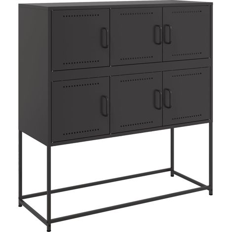 Maison Exclusive - Aparador de acero laminado en frío negro 100,5