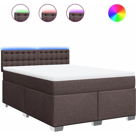 Maison Exclusive - Sommier à lattes de lit avec matelas Marron foncé 160x200 cm (1/5)
