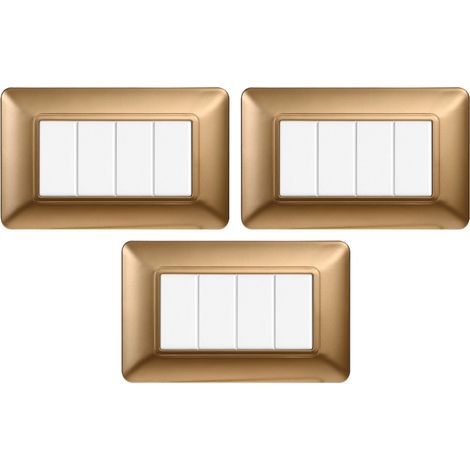 gloca Set Placche Plastica Compatibili Matix (3 Pezzi Oro, 4 Posti) (1/4)