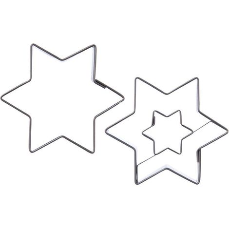 Tagliabiscotti a forma di stella in acciaio, 6,3 cm, 2 pezzi.