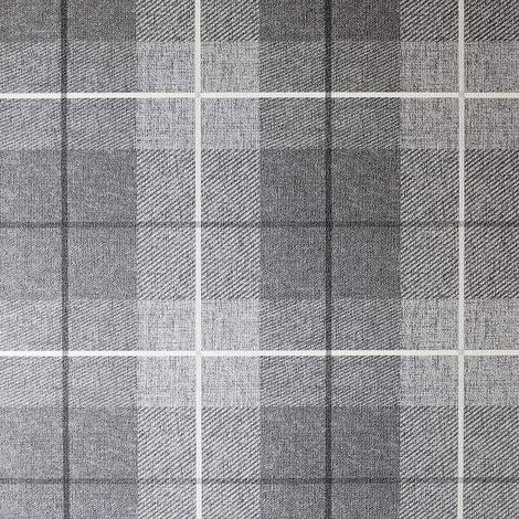 Charcoal Country Tartan Wallpaper Checked Hessian Paste Wall Vinyl Arthouse (1/4)