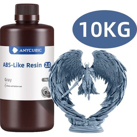 Resina per stampanti 3D, elevata resistenza, polimerizzazione rapida, colore grigio. (1/2)