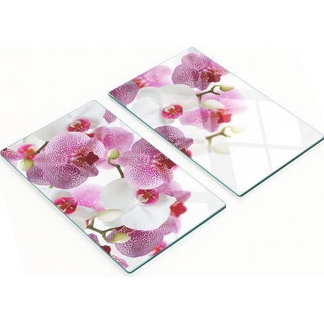 Tablas decorativas de vidrio para servir aperitivos, diseño de orquídea, 2x30x52 cm (1/5)