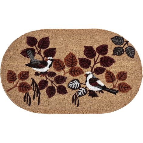 Fußmatte TOOLIK Naturfarben 50 x 80 cm Vogel Kokosfasern
