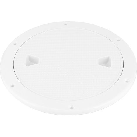 Hublot de visite bateau rond blanc 25cm, anti-UV et anticorrosion, couvercle de remplacement pour pont, platine d'inspection marine résistante, accessoire nautique étanche. (1/5)