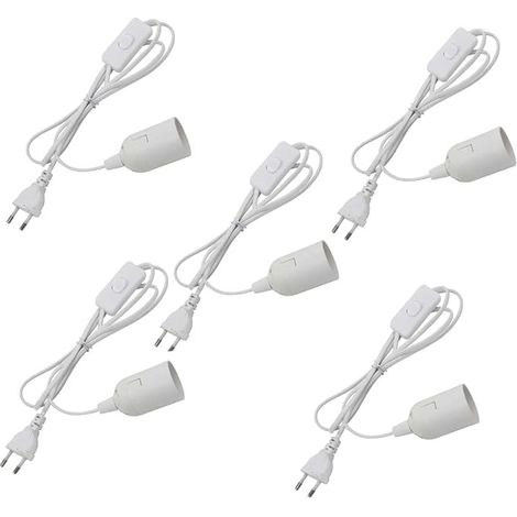 5-teiliges E27-Lampenset mit Schalter, E27-Fassung, E27-Fassung mit Kabel, E27-Fassung mit Schalter, Pendelleuchtenfassung, Pendelleuchte, Deckenleuchte (1/5)