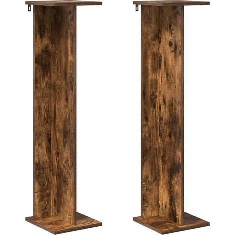 Support pour plantes en chêne fumé, 25 x 25,5 x 100,5 cm (1/5)