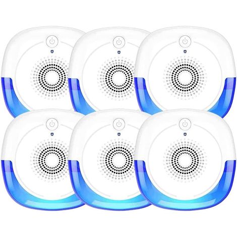 Répulsif ultrasonores insectes électrique avec veilleuse, pour souris, rongeurs, moustiques, cafards, araignées, lot de 6 prises (1/5)