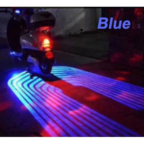 (Bleu) 2 lampes LED à projection ailes d'ange pour moto, éclairage laser d'accueil pour portières et feux arrière, éclairage décoratif pour véhicules. (1/4)
