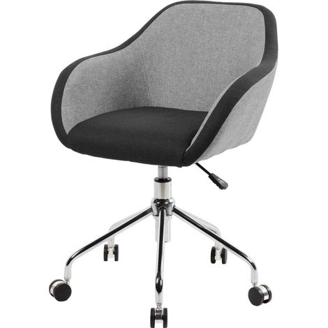 Dmora - Silla de oficina mandurah, Sillón de oficina, Asiento de oficina ergonómico, 56x58h77/84 cm, Gris y Negro (1/4)