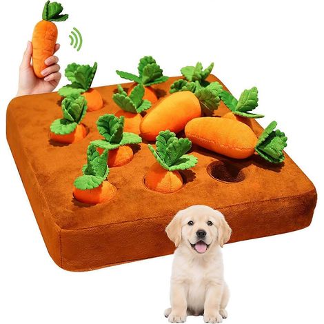 Jouet pour chien tapis de fouille interactif 2 en 1, carottes couinantes, antidérapant, jeu d'éveil (1/5)