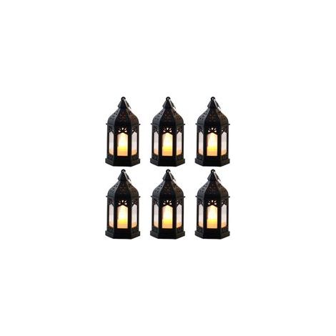 Lot de 6 lampes à pétrole LED rétro – Lampes de table vintage, lumière chaude, sûres et économes en énergie, éclairage d'ambiance pour le Ramadan, les fêtes et la décoration intérieure (1/5)