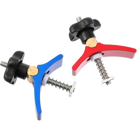 Pince à rail en T en alliage d'aluminium avec serrage fixe lot de 2 pour travail du bois et métallurgie (1/5)