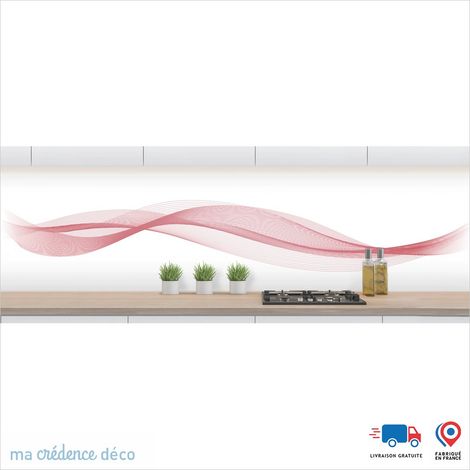 Crédence : Courbes 2 - Couleur Rosé - Alu composite - 120 - 60 (1/3)