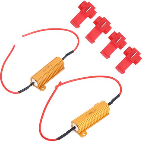 Lot de 2 résistances LED 50W 6ohm, correcteur d'erreur d'éclairage, anti-scintillement pour phares et feux de jour (1/5)