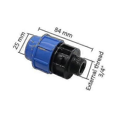 Raccord en T droit coudé 25 mm pour tuyau 3/4 femelle/mâle (1/5)