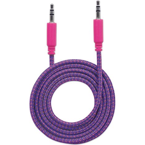 Manhattan Cavo Audio con Guaina Intrecciata 3.5'' Maschio/Maschio 1m Viola (1/5)