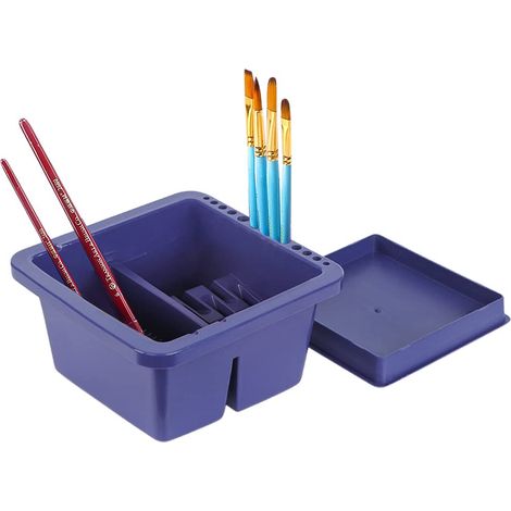 Seau à Pinceaux Peinture Bassin de Pinceau Lavage 3 en 1 Pot à Pinceau Nettoyage Porte Pinceau Palette de Peinture Aquarelle Multifonction Brosse Boîte Lavable Pot Pinceau Maquillage (1/5)