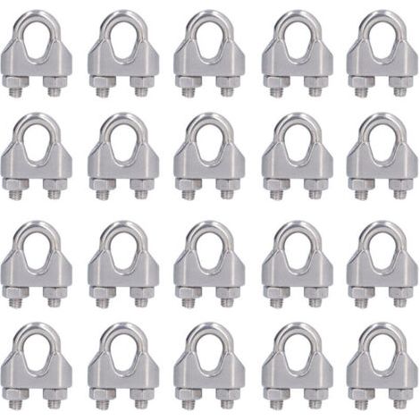 20 Pièces de Serre-Câble en Acier Inoxydable, Rondelles de Câble M5 (5mm) pour Élingues et Accastillage