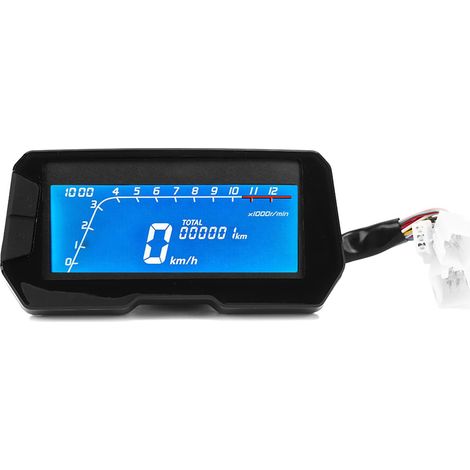 Compteur kilométrique 12000 tr/min, compteur de vitesse numérique LCD à 6 vitesses, type universel, convient aux motos 2/4 cylindres. (1/5)