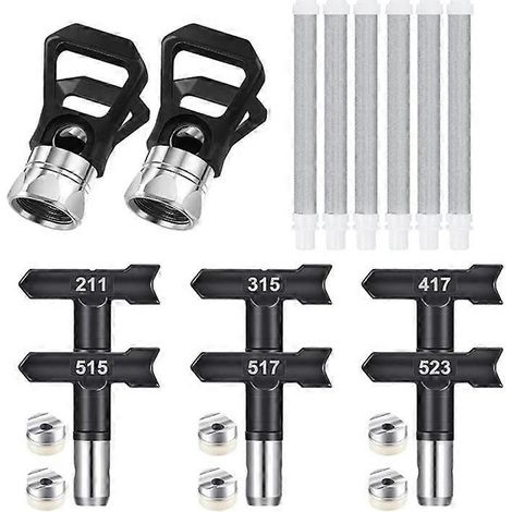 14 embouts de pulvérisation réversibles pour pistolet à peinture airless. (1/4)