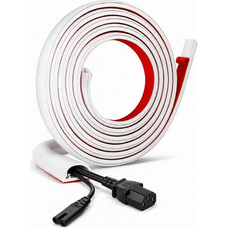 3 Mètres Goulotte Autocollante, 27 X 11.5mm Goulotte Demi-Ronde Flexible, Blanc Cache Cable Sol Hider, Cache Cable Type D, pour Mur, Sol, Plinthe, Cache Câble TV et Électrique (1/5)