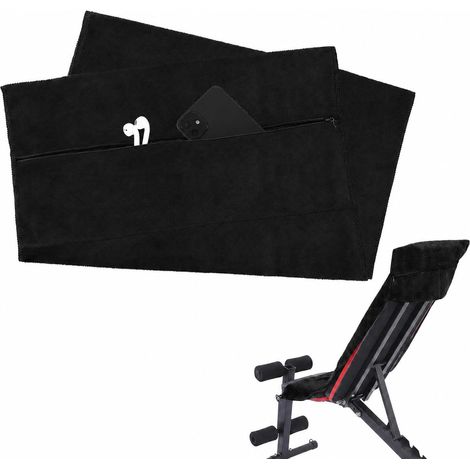Serviette de fitness 135 x 50 cm - Gris foncé - Avec sac à fermeture éclair ventilé - Serviette de sport - Serviette de salle de sport - Ultra absorbante - Séchage rapide - Antidérapante - Pour (1/5)