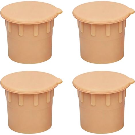 Kindfiber OÜ-Lot de 4 bouchons de sécurité pour clôture, avec cache résistant aux intempéries, pour fixation au sol (terrasse ou plage de piscine) (1/5)
