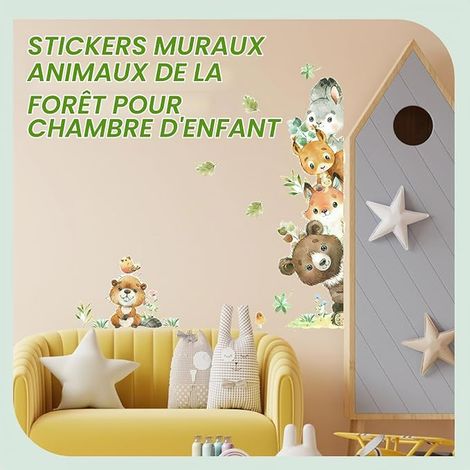 Stickers Muraux Animaux Jungle pour Chambre Enfant et Bébé (1/3)