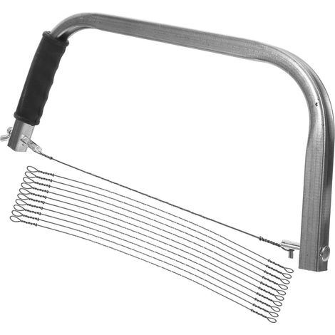 U-shaped wire saw with replacement blades for precise cutting in metal and wood. Lightweight and portable saw tool for DIY projects and model making. (1/5)