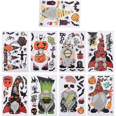 9 Bögen Halloween-Aufkleber für Halloween-Dekorationen