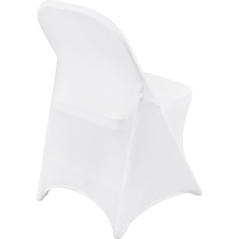 Mophorn Housses de chaise pliantes en élasthanne extensible , ajustement universel, housses amovibles et lavables, pour mariage, banquet, fête, célébration, salle à manger, 12 pièces, blanc