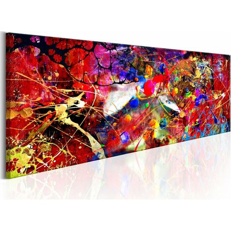 Tableau forêt rouge - 135 x 45 cm