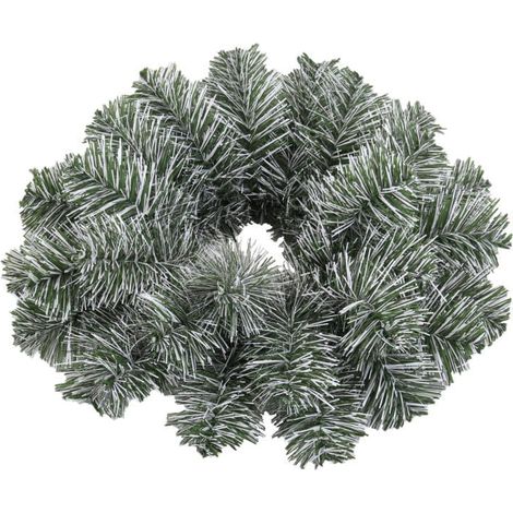 Ghirlanda di abete polacco, verde e bianca, 30 cm