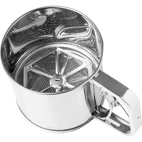Tamis à farine - Tamis à sucre glace/cacao - Acier inoxydable - 13,5 cm - Argent (1/5)