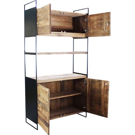 PINUS BLACK - credenza in pino riciclato (1/4)