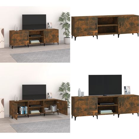 TV-Schrank Räuchereiche 150x30x50 cm Holzwerkstoff - TV Schrank - Holzschaukel - Regal - Wohnzimmereinrichtung - Media Möbel - Home & Living (1/5)
