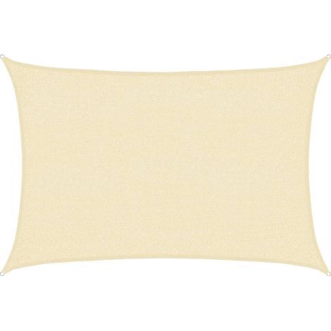 Voile de parasol, Voile d'ombrage, Toile Tendue Parasol protection contre la chaleur 160 g/m² Crème 2x3 m PEHD TTF8761 (1/5)