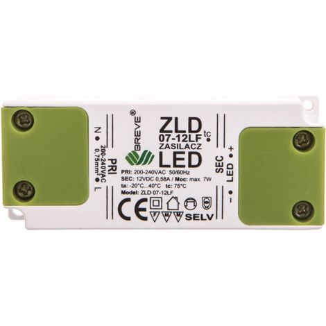 Alimentatore LED 12V DC 7W ZLD 07-12LF 0.58A 19712-9028