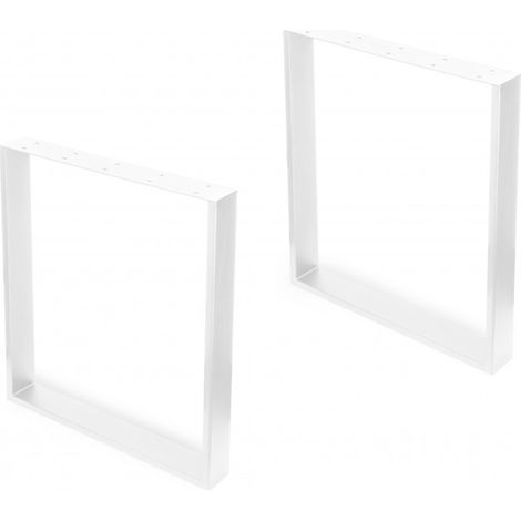 Emuca Juego de patas rectangulares Square para mesa, ancho 600mm, Acero, Pintado blanco - (1/2)