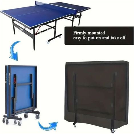 Housse Table Ping Pong - Polyester 210D Impermeable Resistante Aux Déchirures - Pour Utilisation Extérieure - 185 x 70 x 165 cm (1/5)