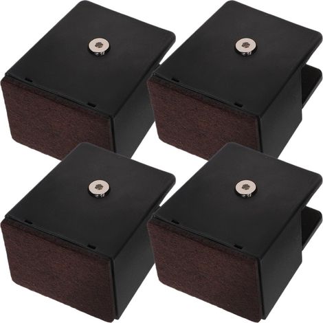 4pièces Rehausseurs de Meubles Réglables Rehausseurs Lit et Table Blocs Robustes Noirs pour Meubles Élévation Stable et Silencieuse (1/5)