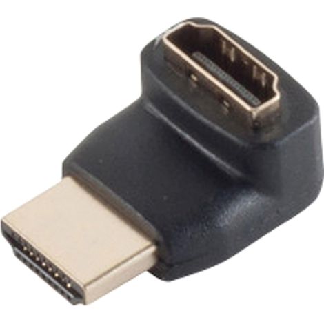Adaptateur HDMI S-IMPULS, angle 90°, noir, contacts plaqués or