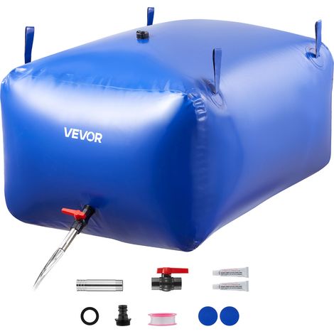 VEVOR Sacca di Stoccaggio dellAcqua, Capacita 400 L, Contenitore per Acque Dolci Portatile, Serbatoio di Stoccaggio di Emergenza per Acque in PVC a Prova di Perdite e Antistrappo per Camper