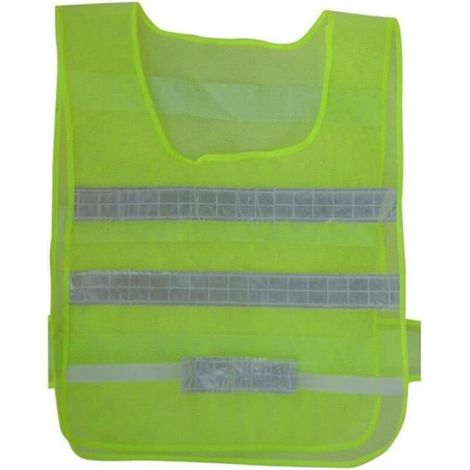 Gilet de sécurité jaune avec double bandes réfléchissantes horizontales, gilet fluorescent haute visibilité, vêtements en maille réfléchissante pour la protection de transition routière