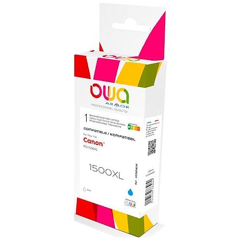 Cartouche Owa compatible Canon PGI1500XL cyan pour imprimante jet d'encre cyan