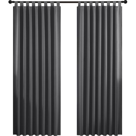 Rideaux Occultant Court - Rideau Thermique Isolant Anti Froid/Chaleur de Fenetre, Passe Tringle, Decoration, L132x H1160cm (1/3)