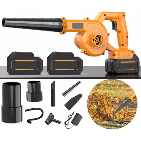 Souffleur de feuilles sans fil 21 V avec 2 batteries, souffleur et aspirateur tout-en-un, rechargeable, 23 000 tr/min, pour jardin (1/5)