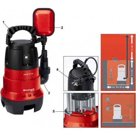 Einhell Gh Dp 3730 Pompe électrique Submersible Pour Eau Noire 370 Watts